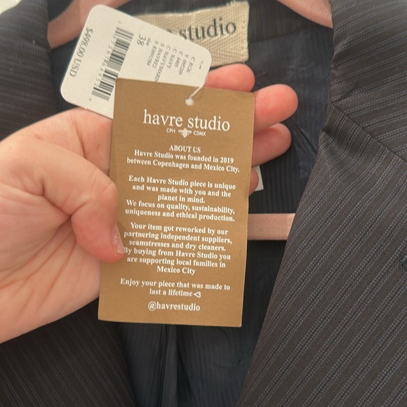 NWT Free People Havre Studio pinstripe blazer size 38 - Picture 12 of 12